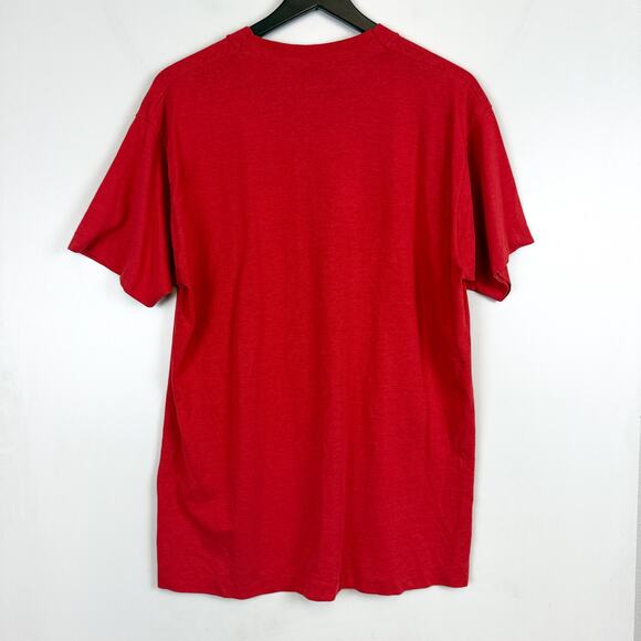 Vintage Single Stitch Wisconsin Badgers Red TShirt Screen Stars Best - XL - Picture 6 of 9